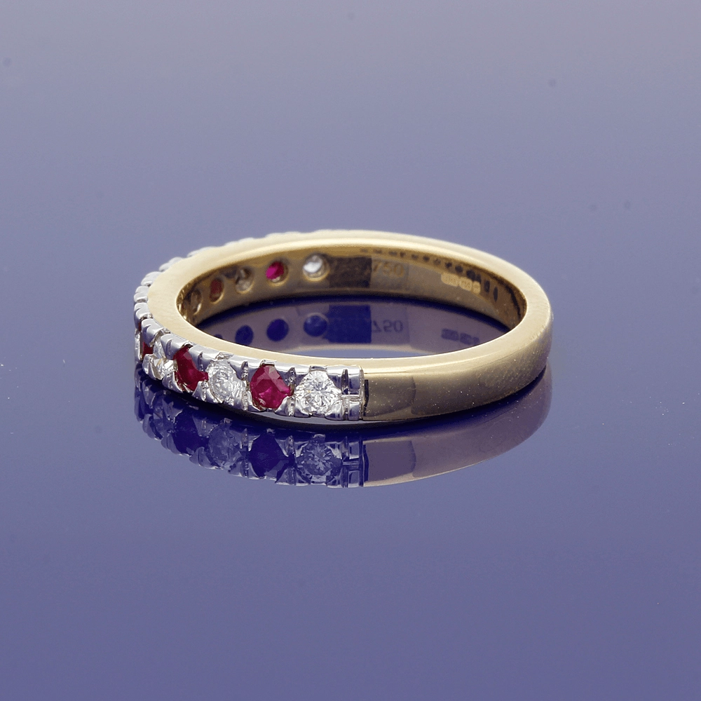 18ct Yellow Gold Ruby & Diamond Eternity Ring
