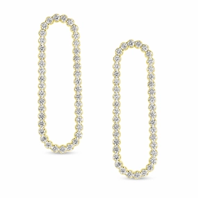 18k Front Facing Flexible Diamond Dangle Earrings