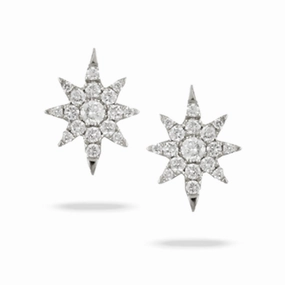 18k Gold Diamond Starburst Studs