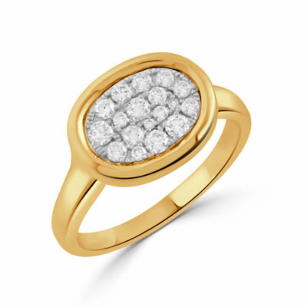 18k Gold Two-Tone Diamond Cluster Ring