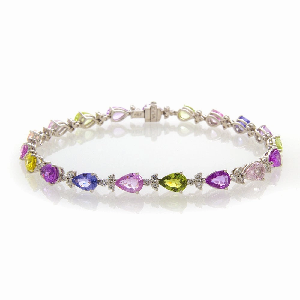18k Pastel Colored Sapphire Bracelet