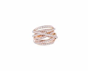 18K rose gold ring with diamonds