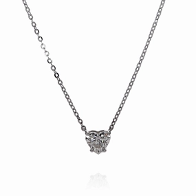 18k White Gold 1.62ct Heart Shaped Diamond Solitaire Pendant Necklace