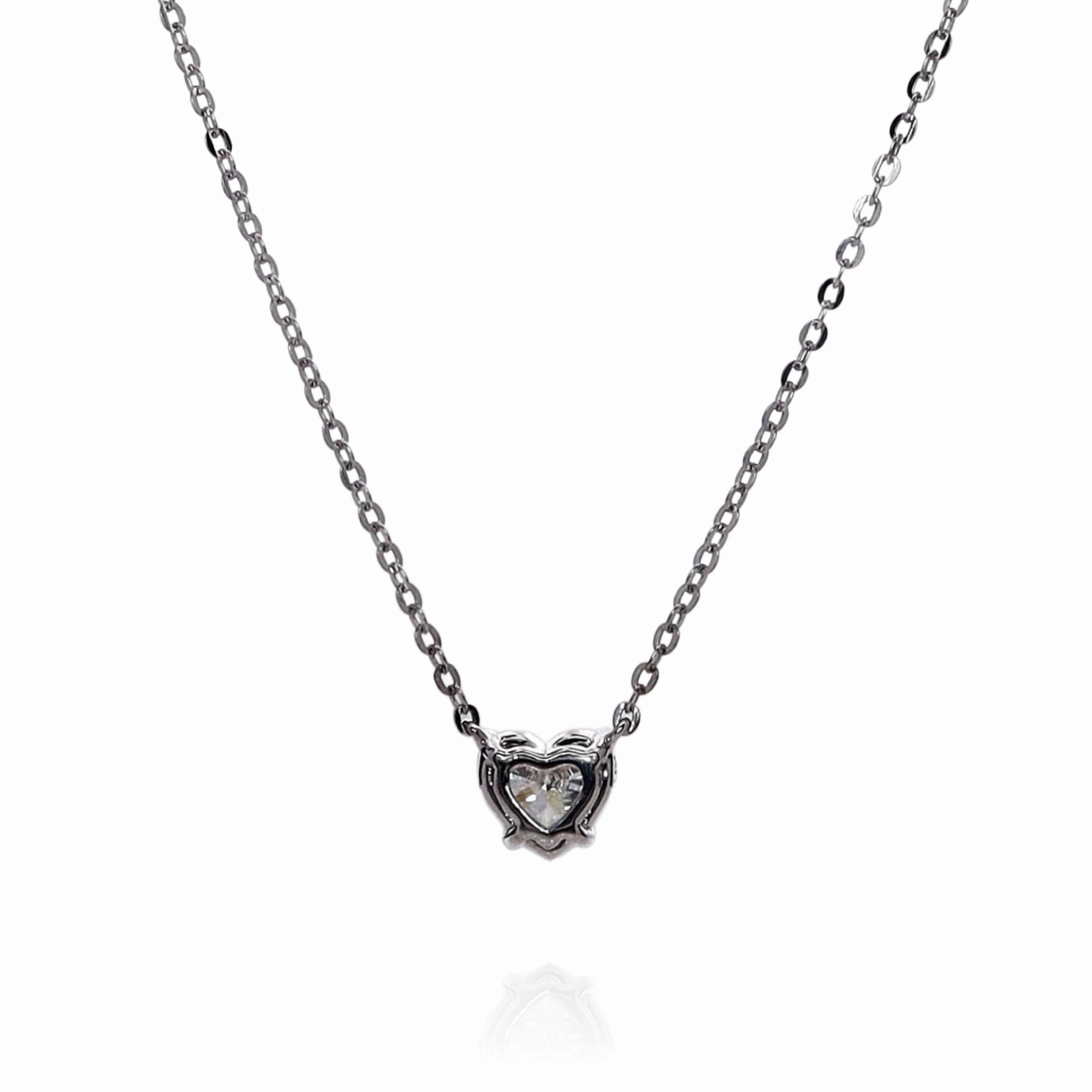 18k White Gold 1.62ct Heart Shaped Diamond Solitaire Pendant Necklace