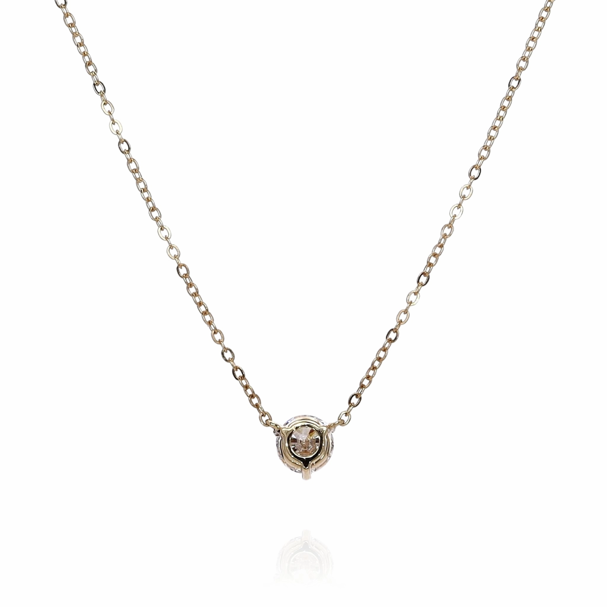 18k Yellow Gold 1.20ct Diamond Solitaire Pendant Necklace