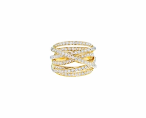18K yellow gold ring with diamonds