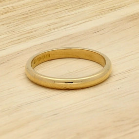 1935 Vintage 22ct Yellow Gold Plain Band Wedding Ring 2.6mm Size O