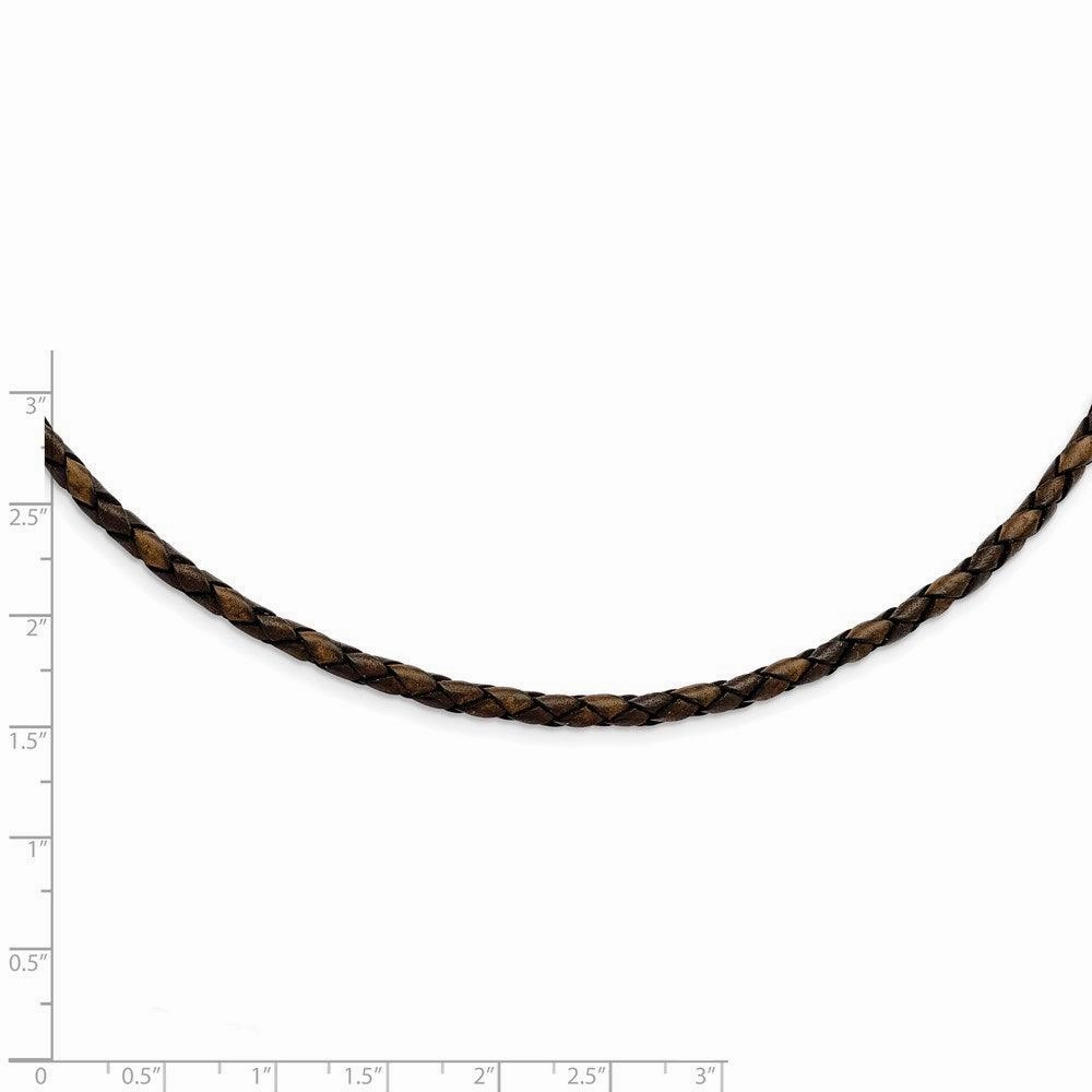 4mm Genuine Leather Hexagon Weave Necklace