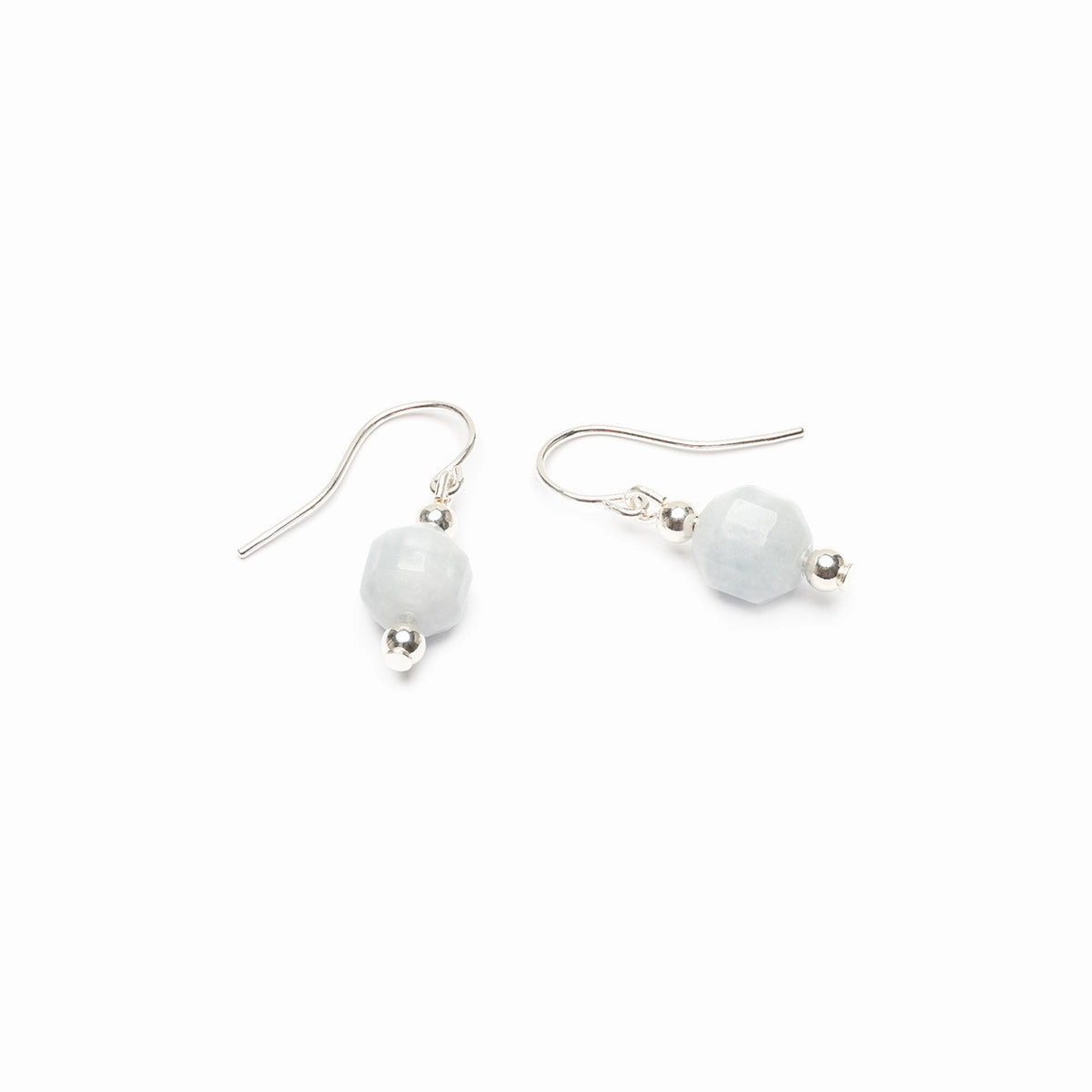 925 Sterling Silver Aquamarine French Hook Earrings