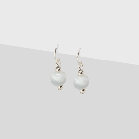925 Sterling Silver Aquamarine French Hook Earrings