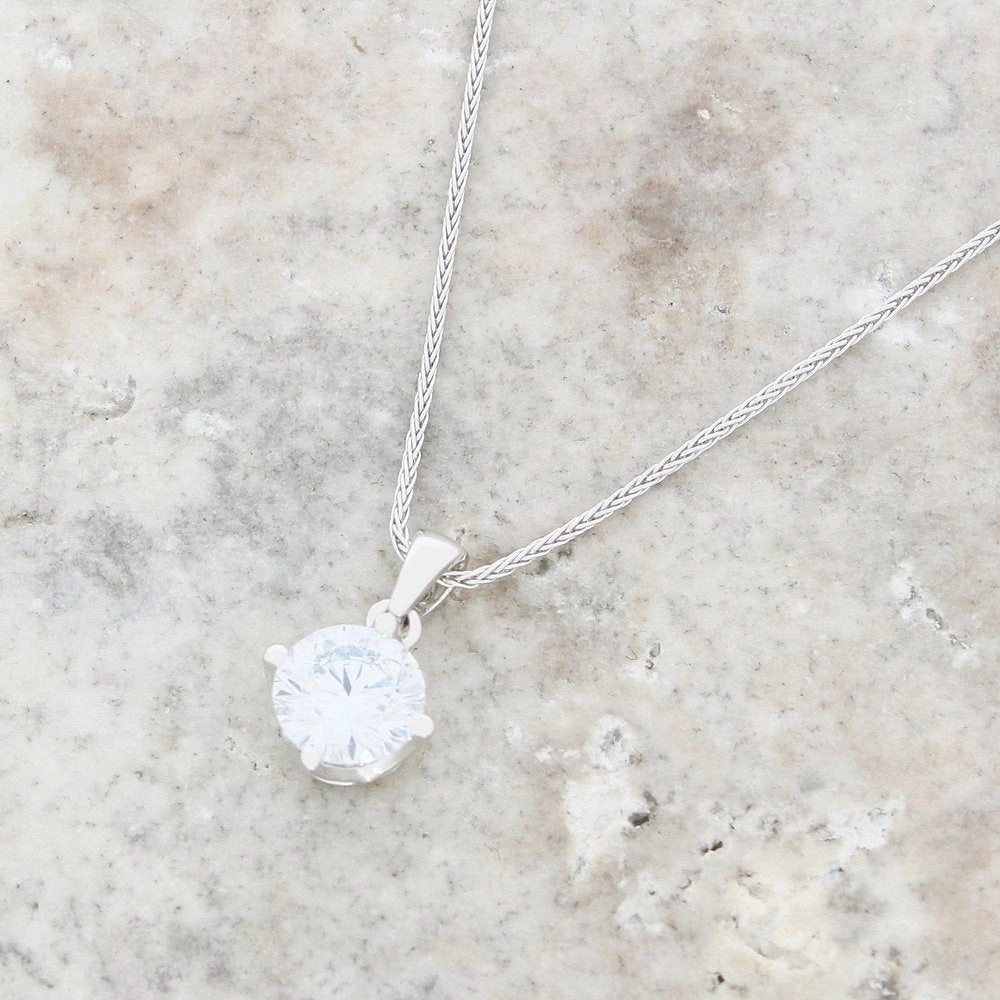 9ct White Gold 1.00cts Lab Grown Brilliant Cut Diamond Pendant and Chain