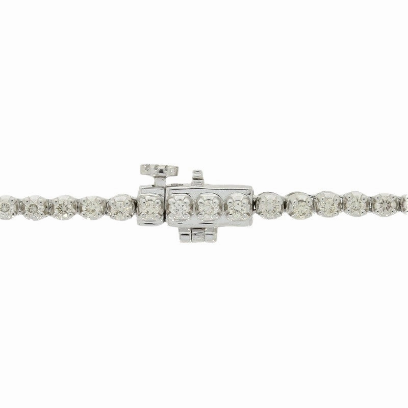 9ct White Gold 3.28cts Diamond Graduated Line Necklace
