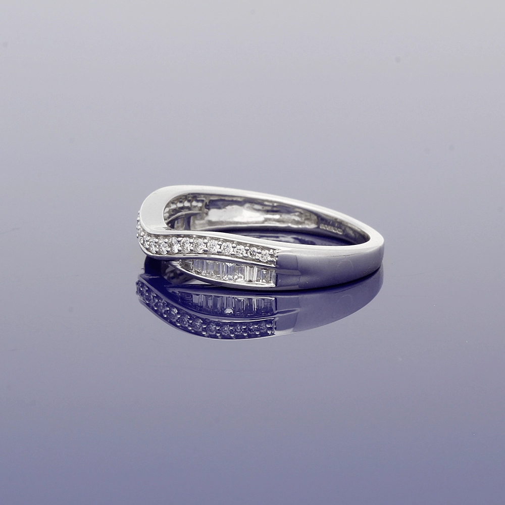 9ct White Gold Diamond Curved Eternity Ring