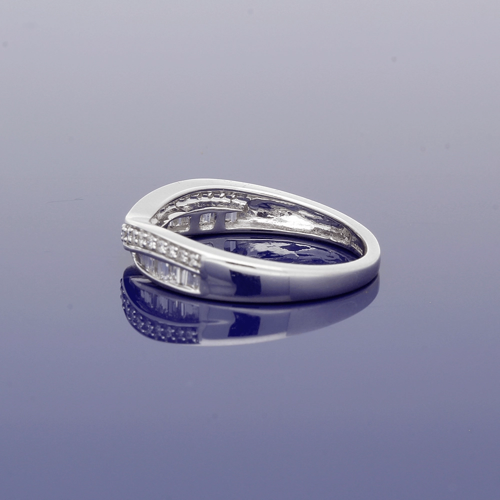9ct White Gold Diamond Curved Eternity Ring