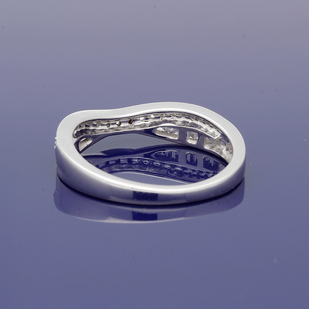 9ct White Gold Diamond Curved Eternity Ring