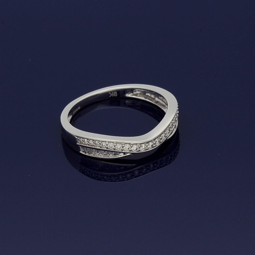 9ct White Gold Diamond Curved Eternity Ring