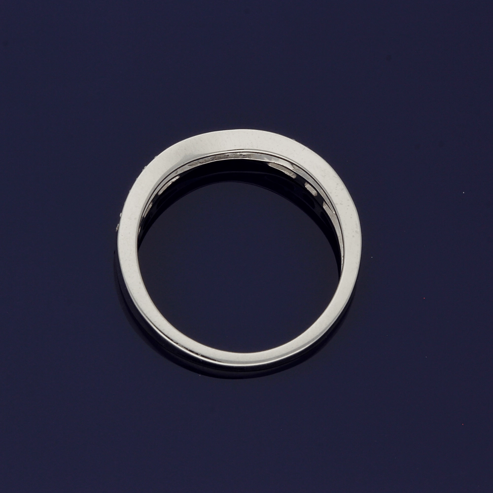 9ct White Gold Diamond Curved Eternity Ring