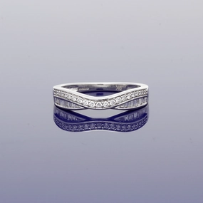 9ct White Gold Diamond Curved Eternity Ring