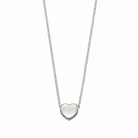9ct White Gold Heart Necklace GN308