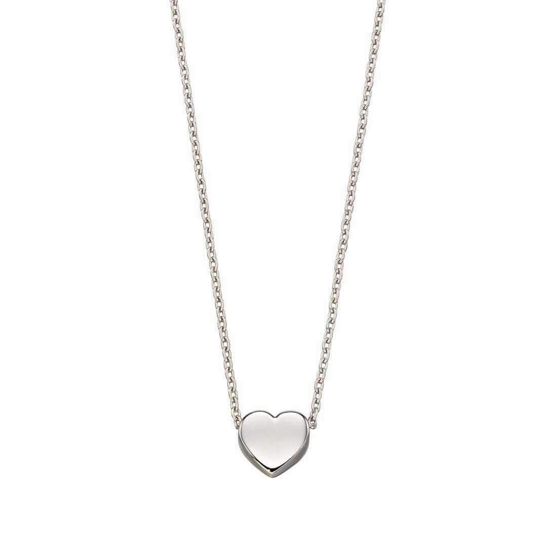 9ct White Gold Heart Necklace GN308
