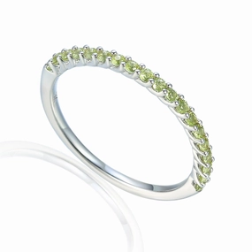 9ct White Gold Peridot Half Eternity Ring