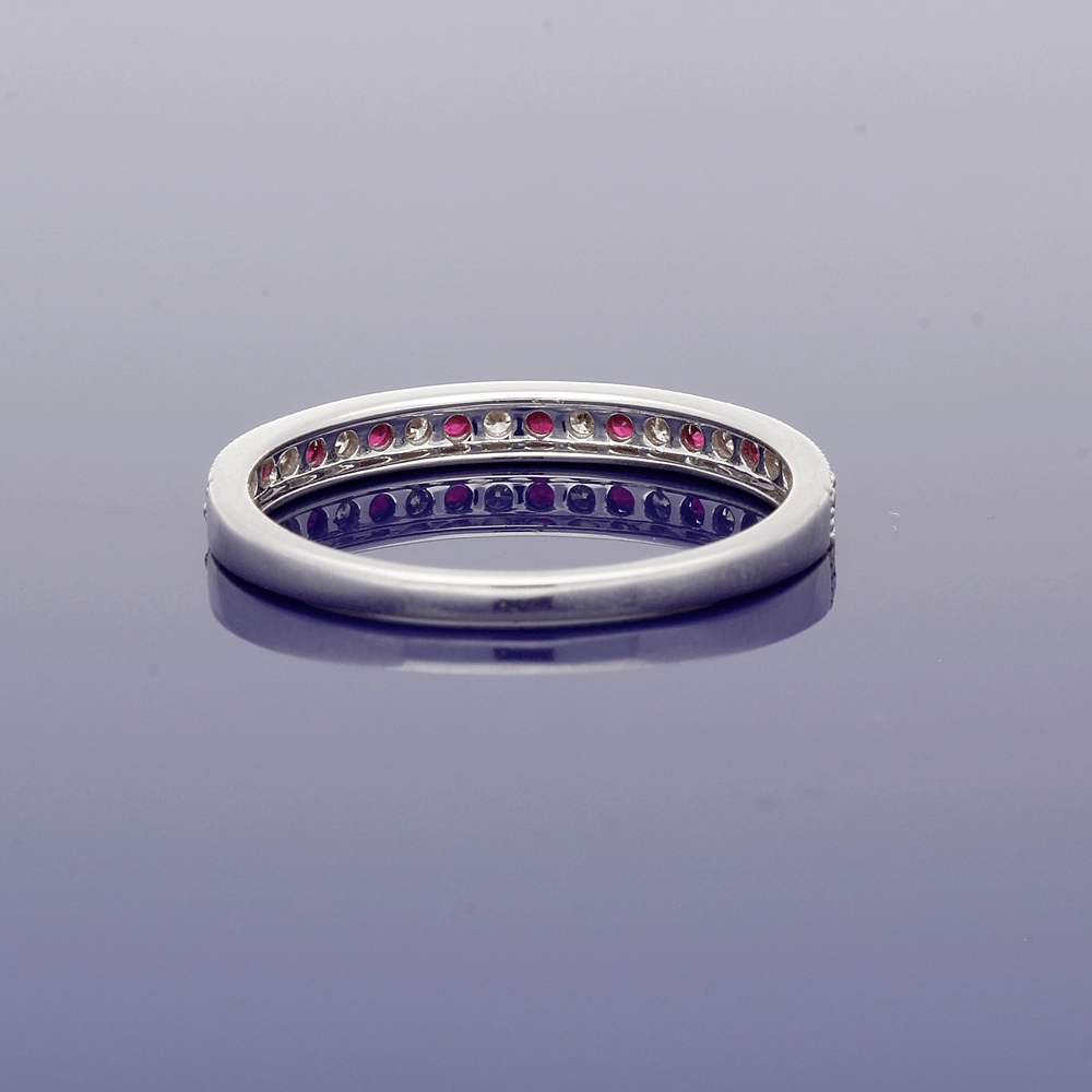 9ct White Gold Ruby & Diamond Eternity Ring