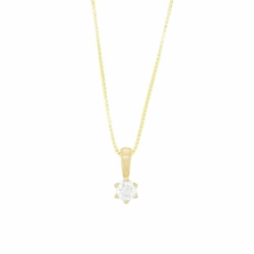 9ct Yellow Gold 0.15cts Diamond Pendant and Chain GN222
