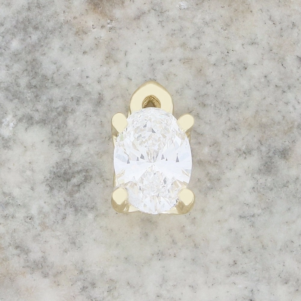 9ct Yellow Gold 2.02cts Oval Cut Lab Grown Diamond Pendant