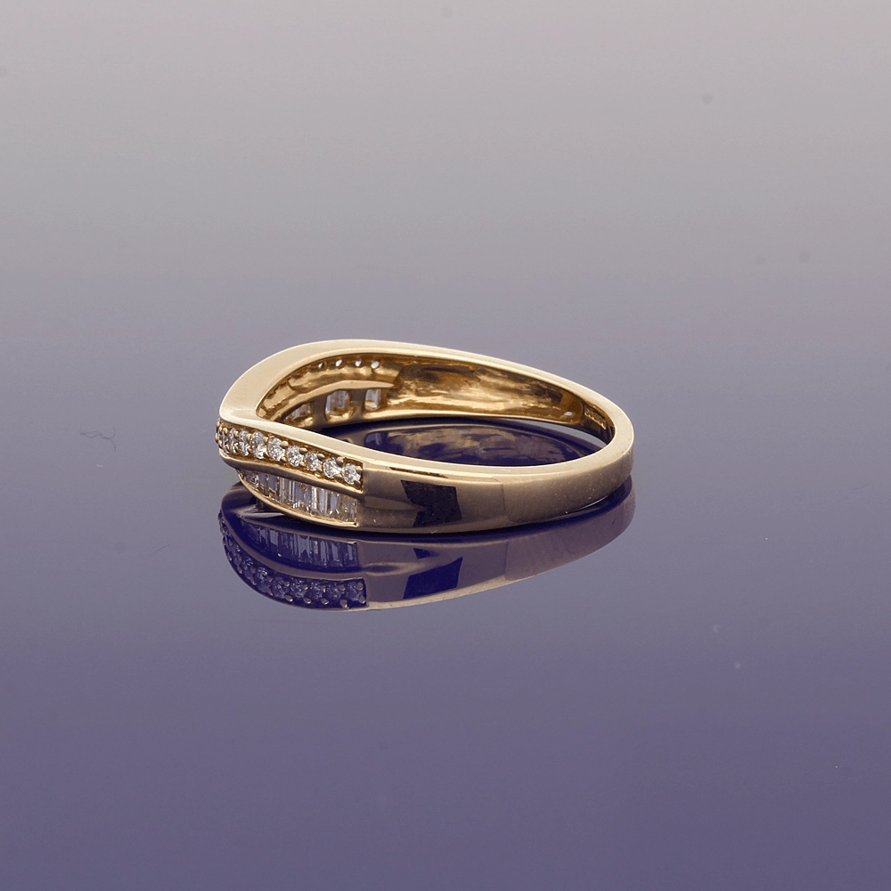 9ct Yellow Gold Diamond Curved Eternity Ring