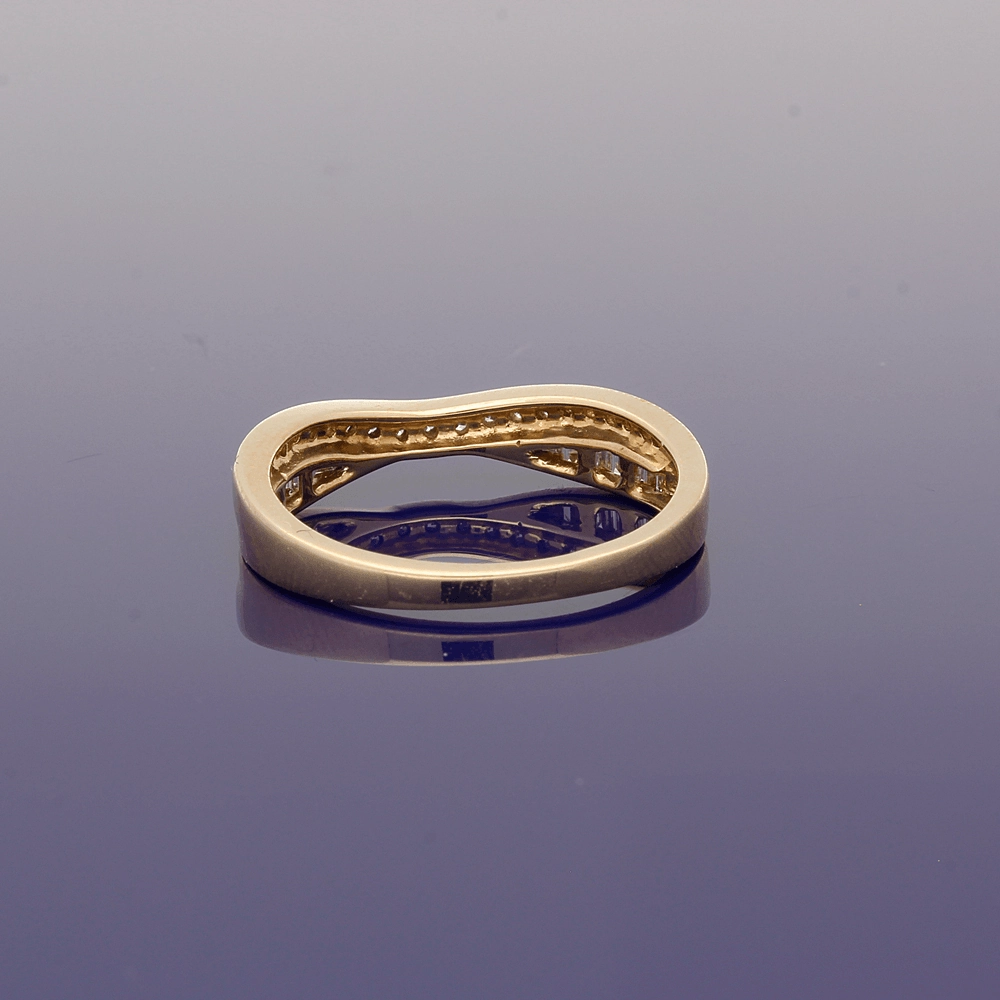 9ct Yellow Gold Diamond Curved Eternity Ring