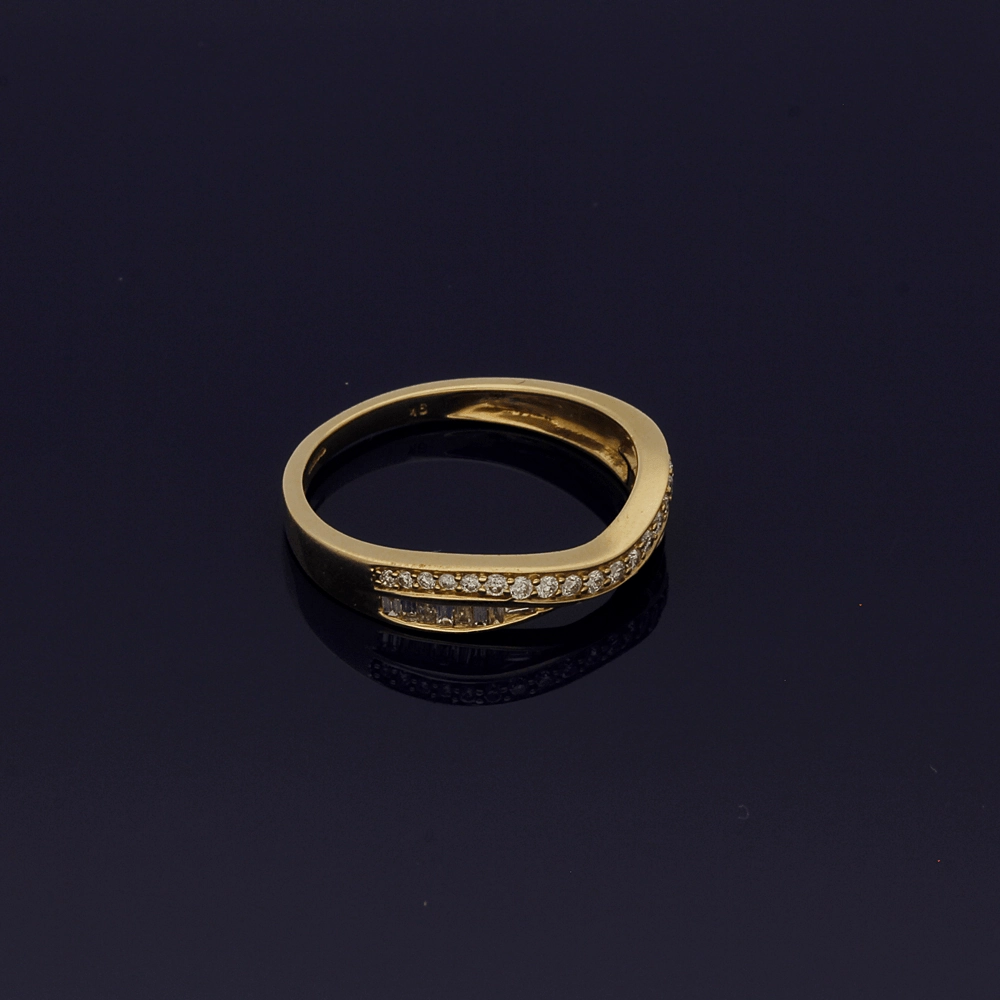 9ct Yellow Gold Diamond Curved Eternity Ring