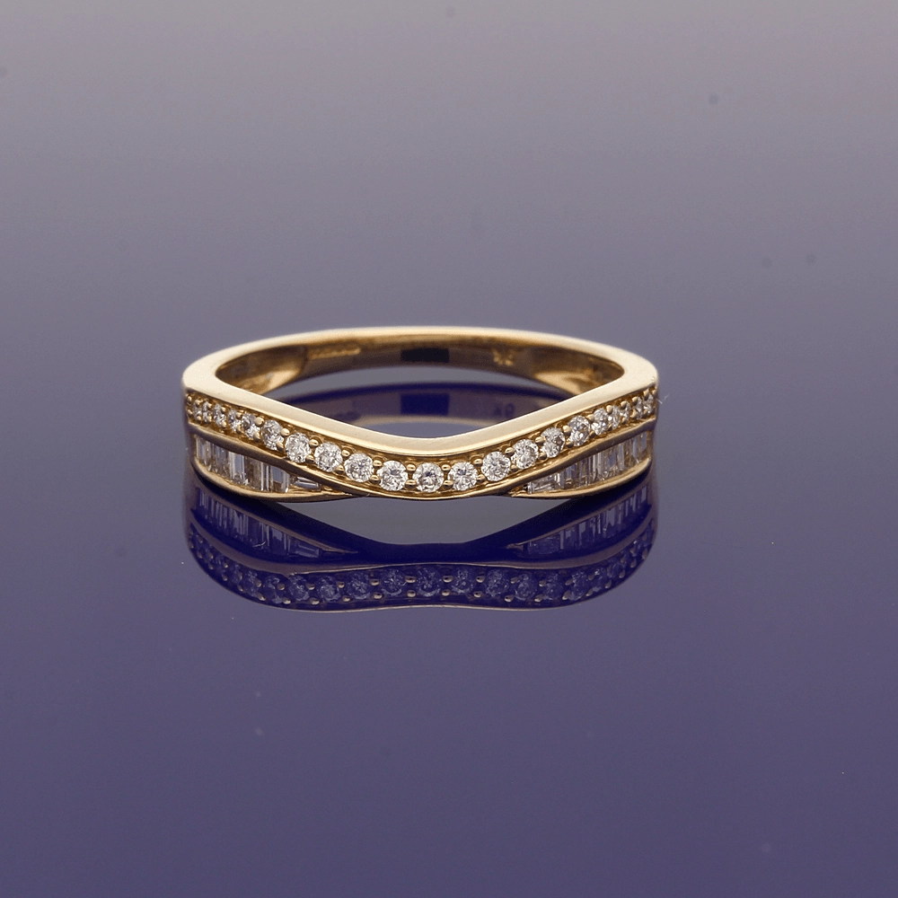 9ct Yellow Gold Diamond Curved Eternity Ring