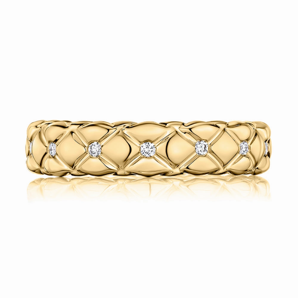A. Jaffe 14k Classic Quilted Diamond Band