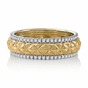 A. Jaffe 14k Quilted Ring with Diamond Borders