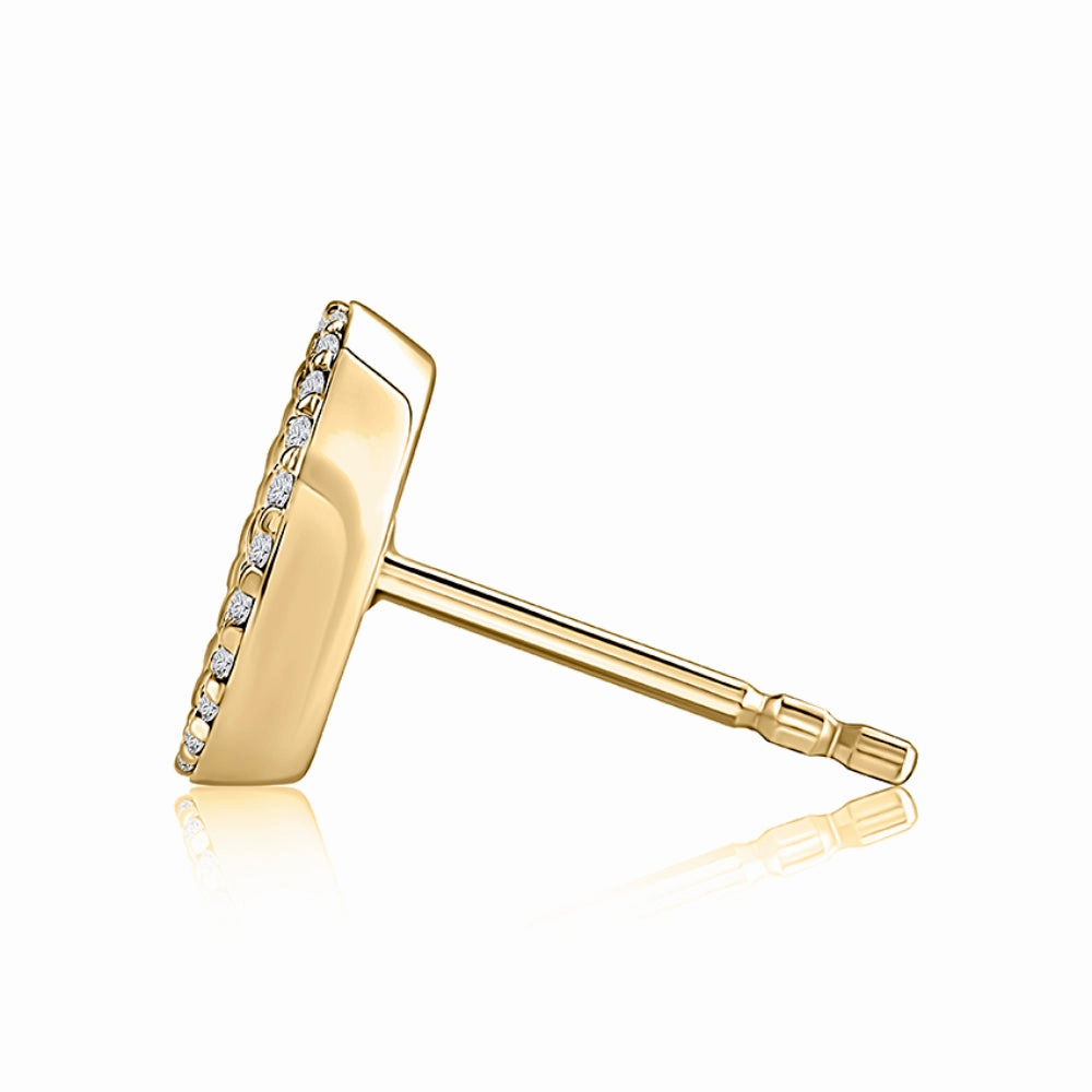 A. Jaffe 14k Quilted Studs with Diamond Borders
