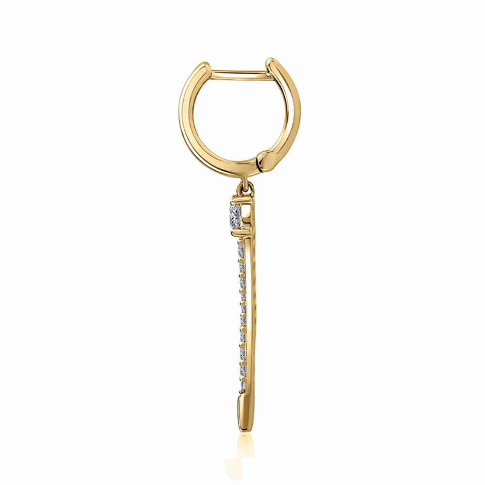 A. Jaffe 14k Sophisticated Diamond Dagger Drop Earrings
