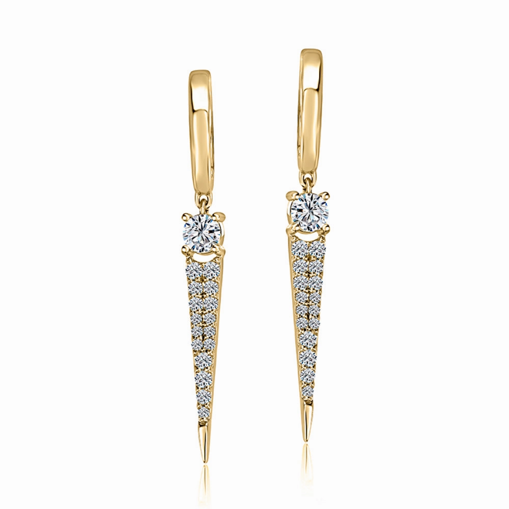A. Jaffe 14k Sophisticated Diamond Dagger Drop Earrings