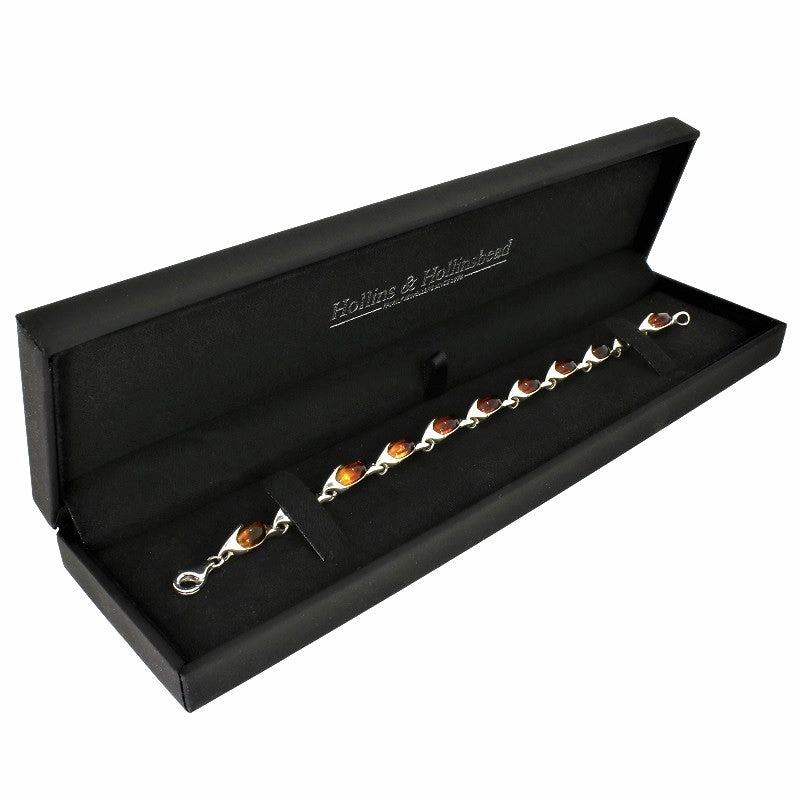 Amber Sterling Silver Ladies Bracelet