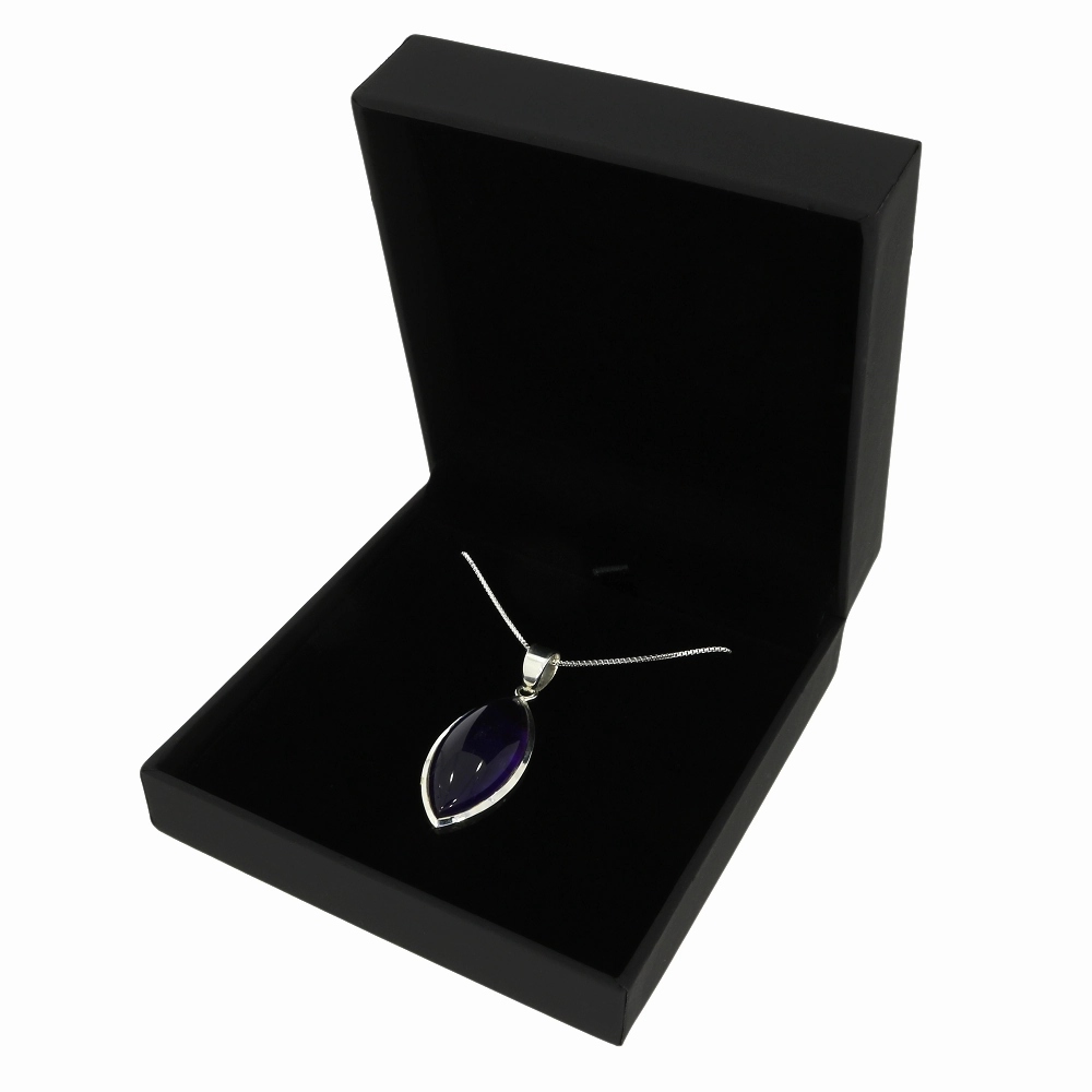 Amethyst Sterling Silver Marquise Pendant & Chain