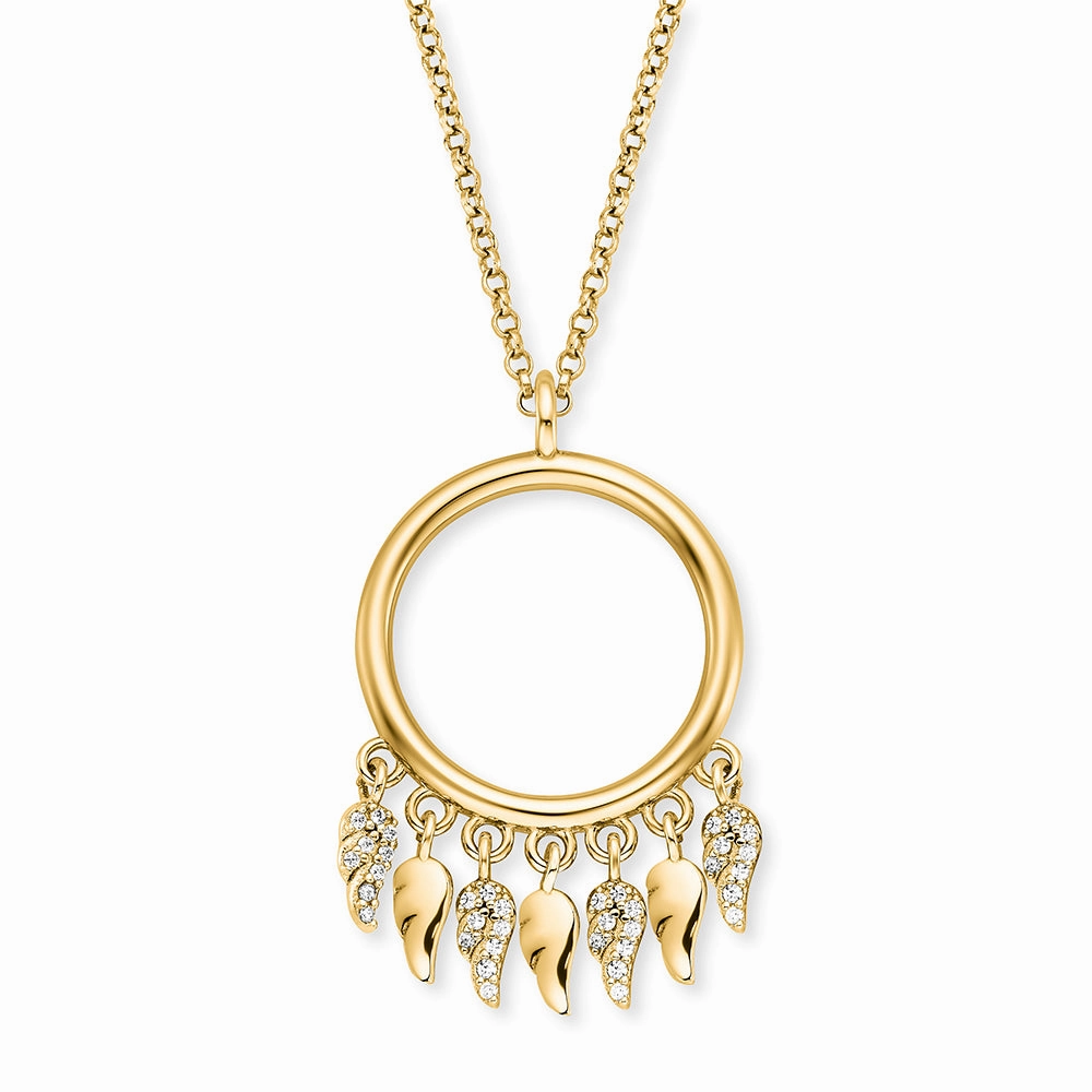 Angel Whisperer Gold Tone Multi Wing Necklace ERN-FLYWING-ZI-G