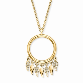 Angel Whisperer Gold Tone Multi Wing Necklace ERN-FLYWING-ZI-G