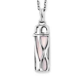 Angel Whisperer Rose Quartz Powerful Stone Necklace ERN-HEAL-RQ-S