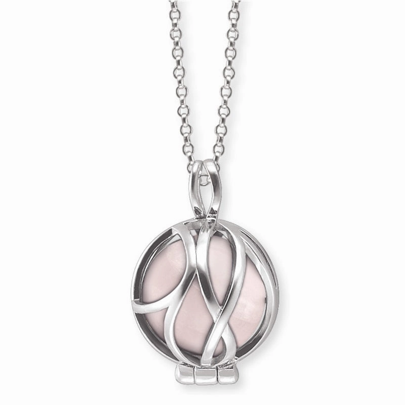 Angel Whisperer Rose Quartz Powerful Stone Necklace ERN-HEALPARA-RQ-XS