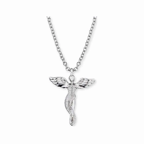 Angel Whisperer Silver Angel Necklace ERN-LILANGEL