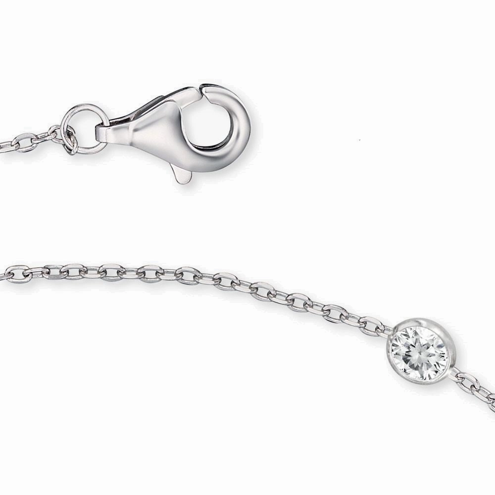Angel Whisperer Silver Cubic Zirconia Ankle Chain ERF-LILMOON-ZI