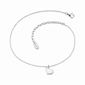 Angel Whisperer Silver Heart Ankle Chain ERF-LILHEART
