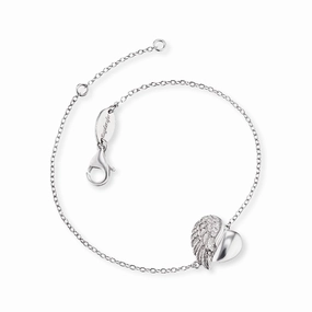 Angel Whisperer Silver Heart Wing Bracelet ERB-LILHEARTWING