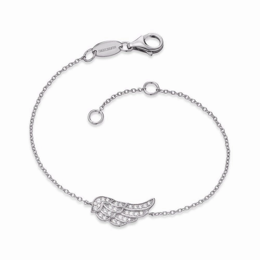 Angel Whisperer Sterling Silver CZ Wing Bracelet ERB-LILWING-ZI