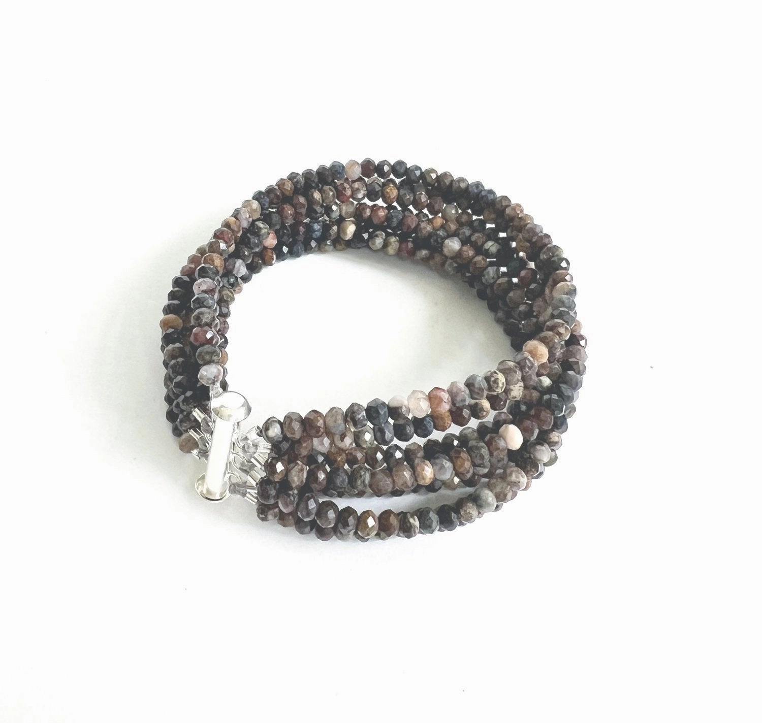 ANN LIGHTFOOT - EIGHT STRAND FACETED 4MM PIETERSITE BRACELET