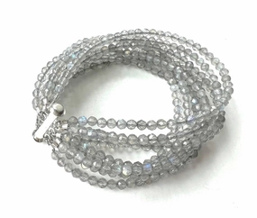ANN LIGHTFOOT - NINE STRAND FACETED LABRADORITE CUFF